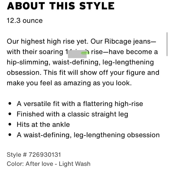 Levi’s Premium Rib Cage in Size 28 - Picture 8 of 9